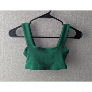 Daily Drills Ribbed Go Lawson Bra Women's Size Small Green Athletic Sports Bra